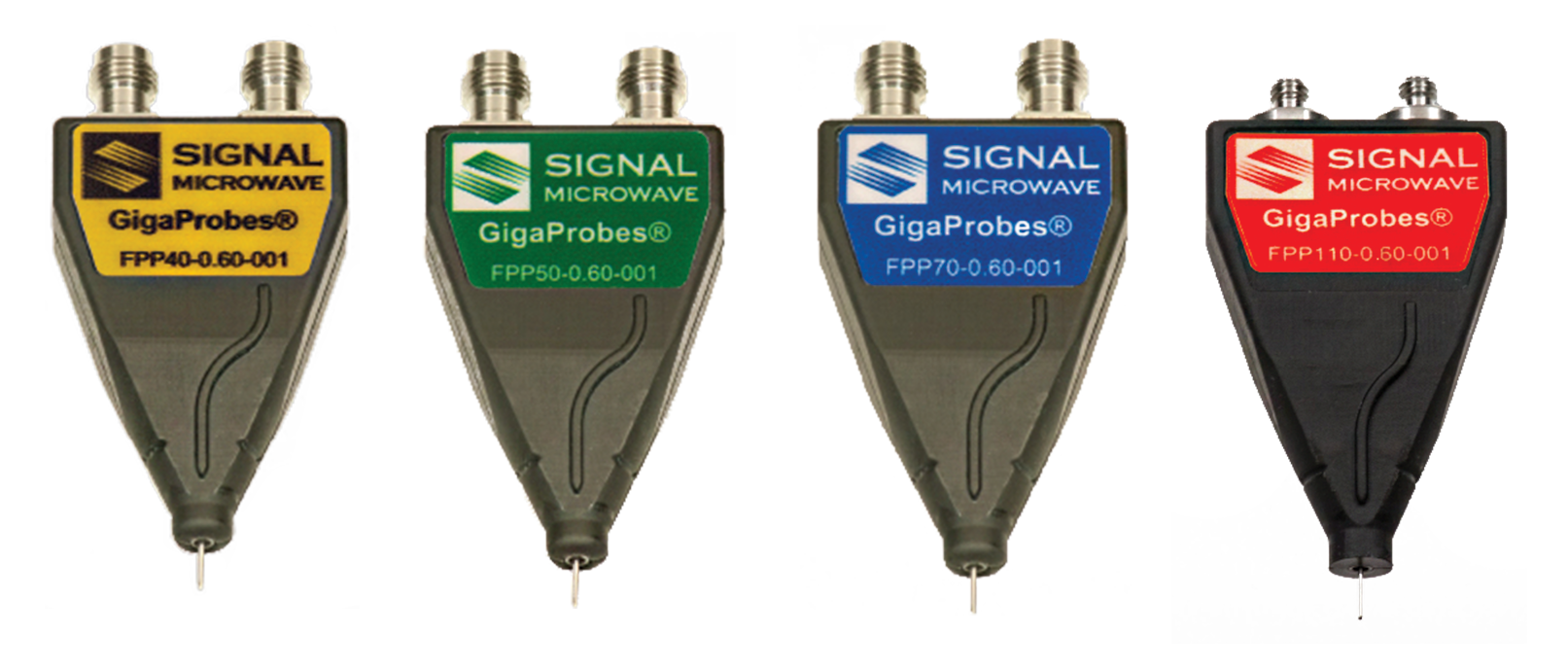 GigaProbes FPP probe series: 40, 50, 70 and 110 GHz families